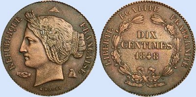Concours 10 Centimes essai par ROGAT 1er Type